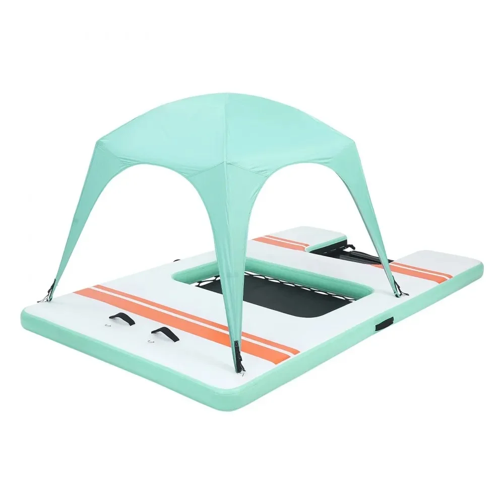 High-quality custom inflatable water ramp, durable drop-stitch dog ramp climbing platform, inflatable floating platform