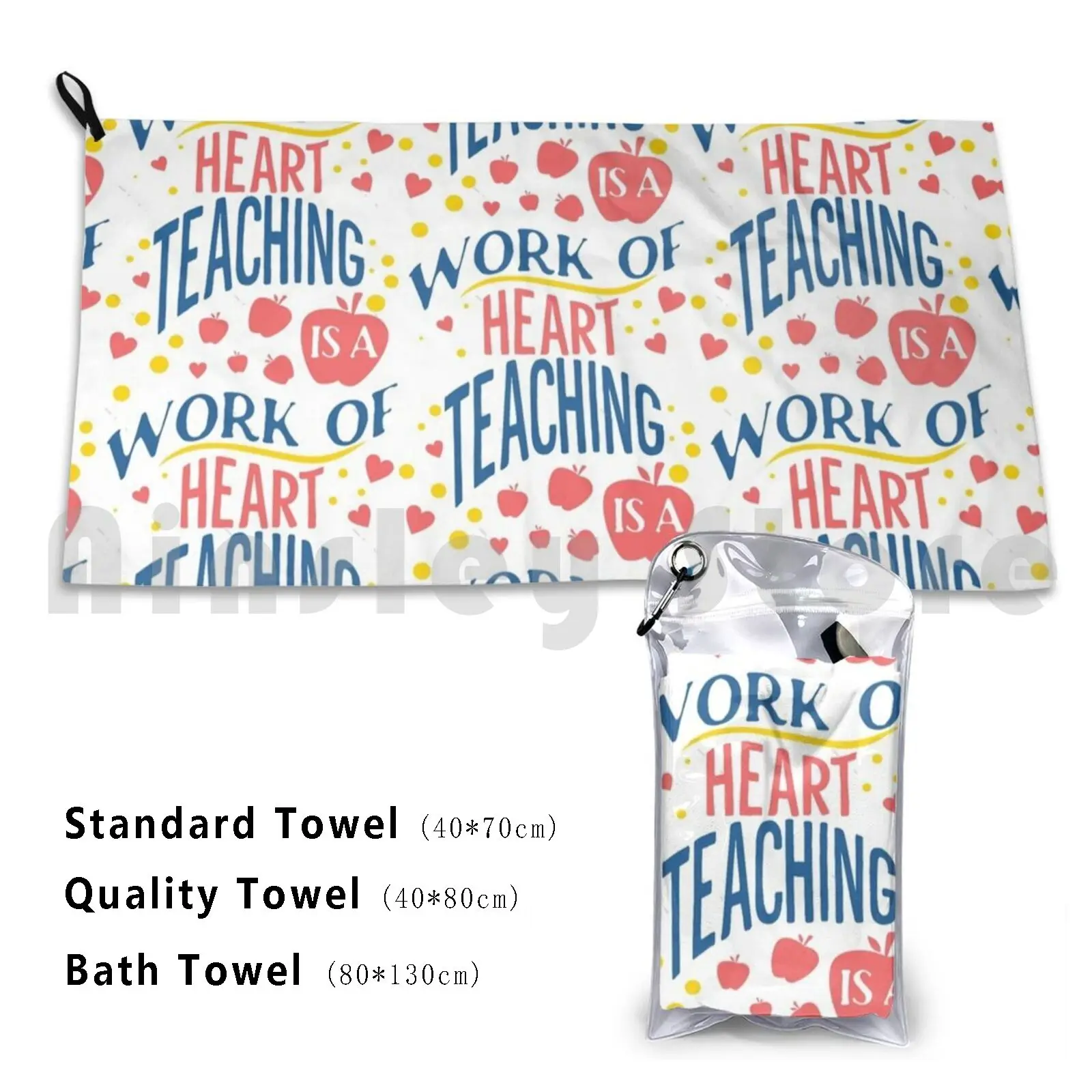 Teaching Is A Work Of A Heart Custom Towel Bath Towel Teacher Teach English Teacher Meme English Teacher