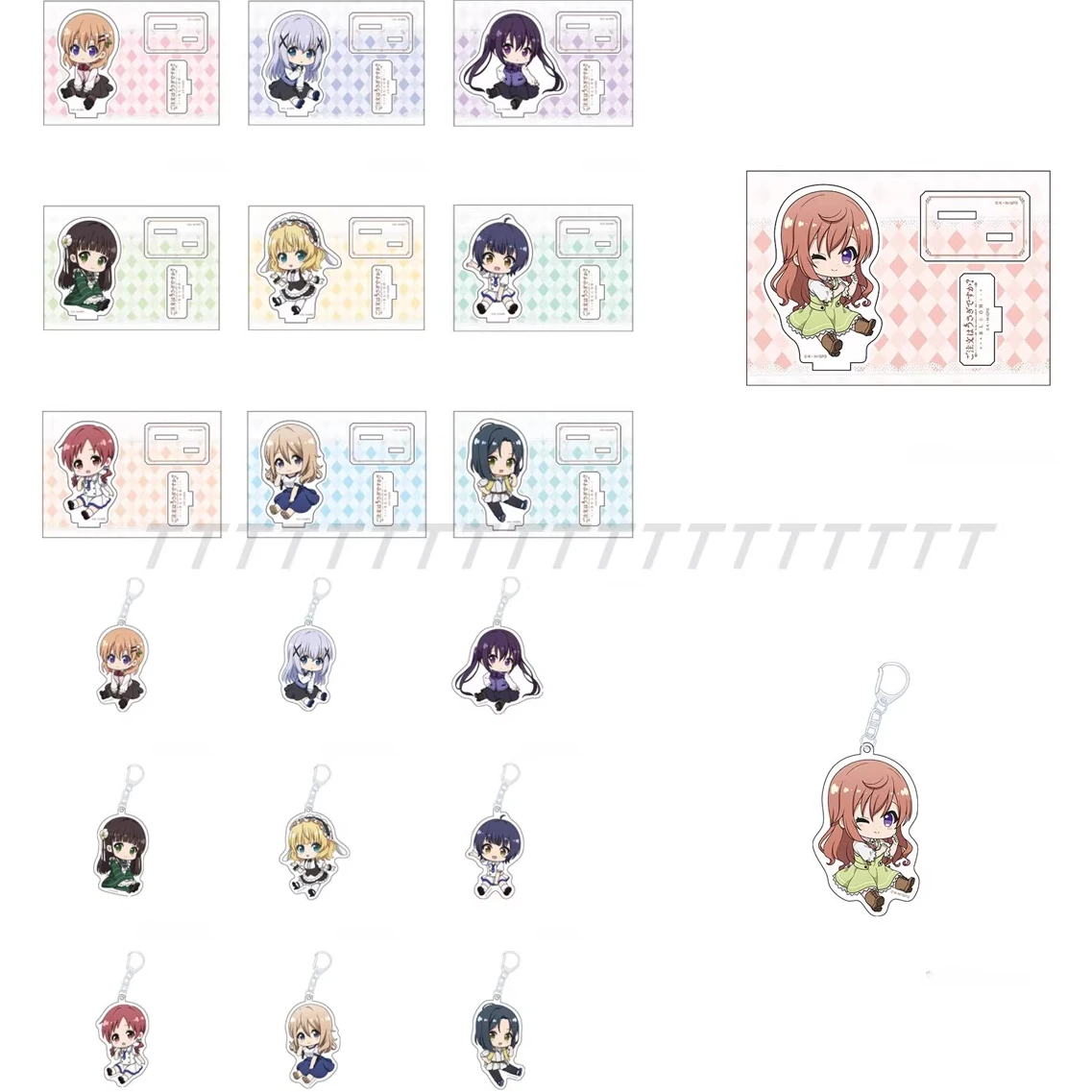 Game Kafu Chino Tedeza Rize Ujimatsu Chiya Kirima Sharo Hoto Kokoa Acryl Stand Figuur Pop Anime Sleutelhanger Cosplay Speelgoed Gift