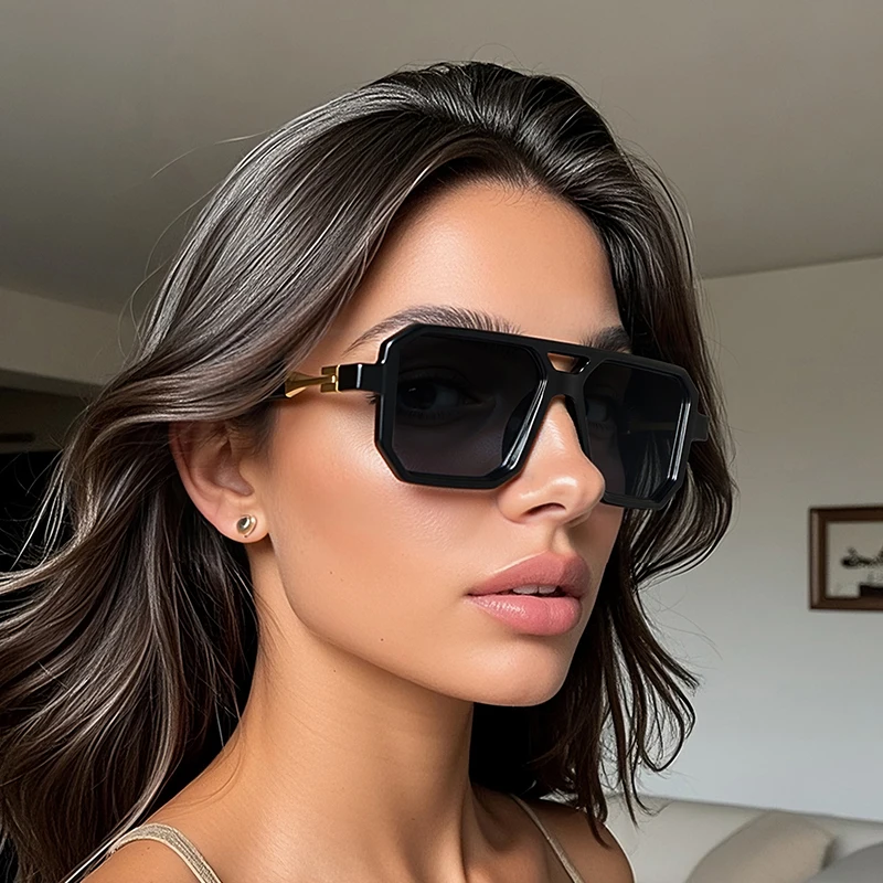 JUNCTURE أزياء النساء النظارات الشمسية اللباس نظارات شمسية إطار كبير التدرج سيدة نظارات حزب هدايا العيد النظارات الشمسية للنساء