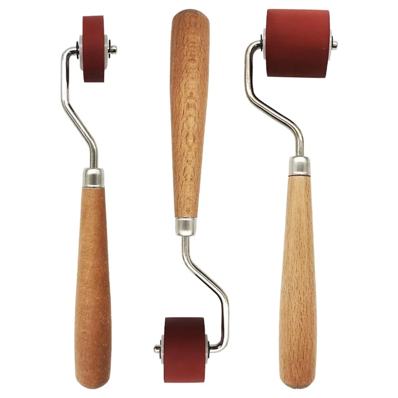 SEWS-3 Pcs Craft Stamping Brayers Brayer Rollers,Rubber Brayer Roller Brayer Ink Roller For Stamping, Printing, Printmaking
