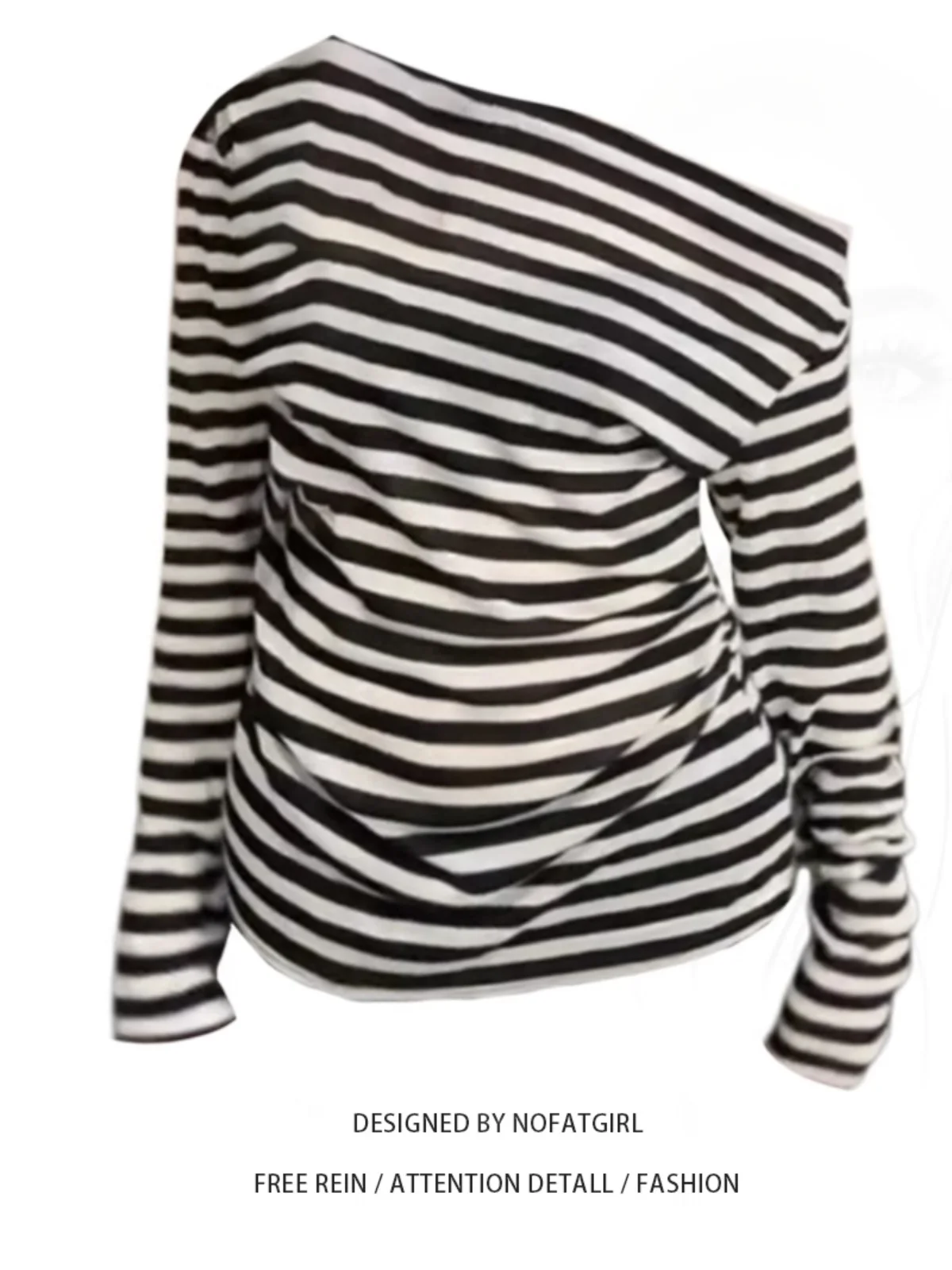

plus Size Women's Casual Striped Long Sve T-irt oulder Baring Design Autumn Faionable Versatile Comfortable Fit Top