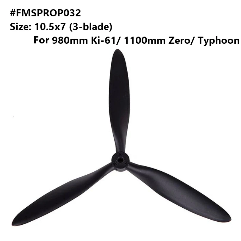 FMSRC 980mm Ki-61 1100mm Zero Typhoon Propeller 10.5*7 inch 3 blade PROP032 RC Airplane Aircraft Model Hobby Plane Avion Parts