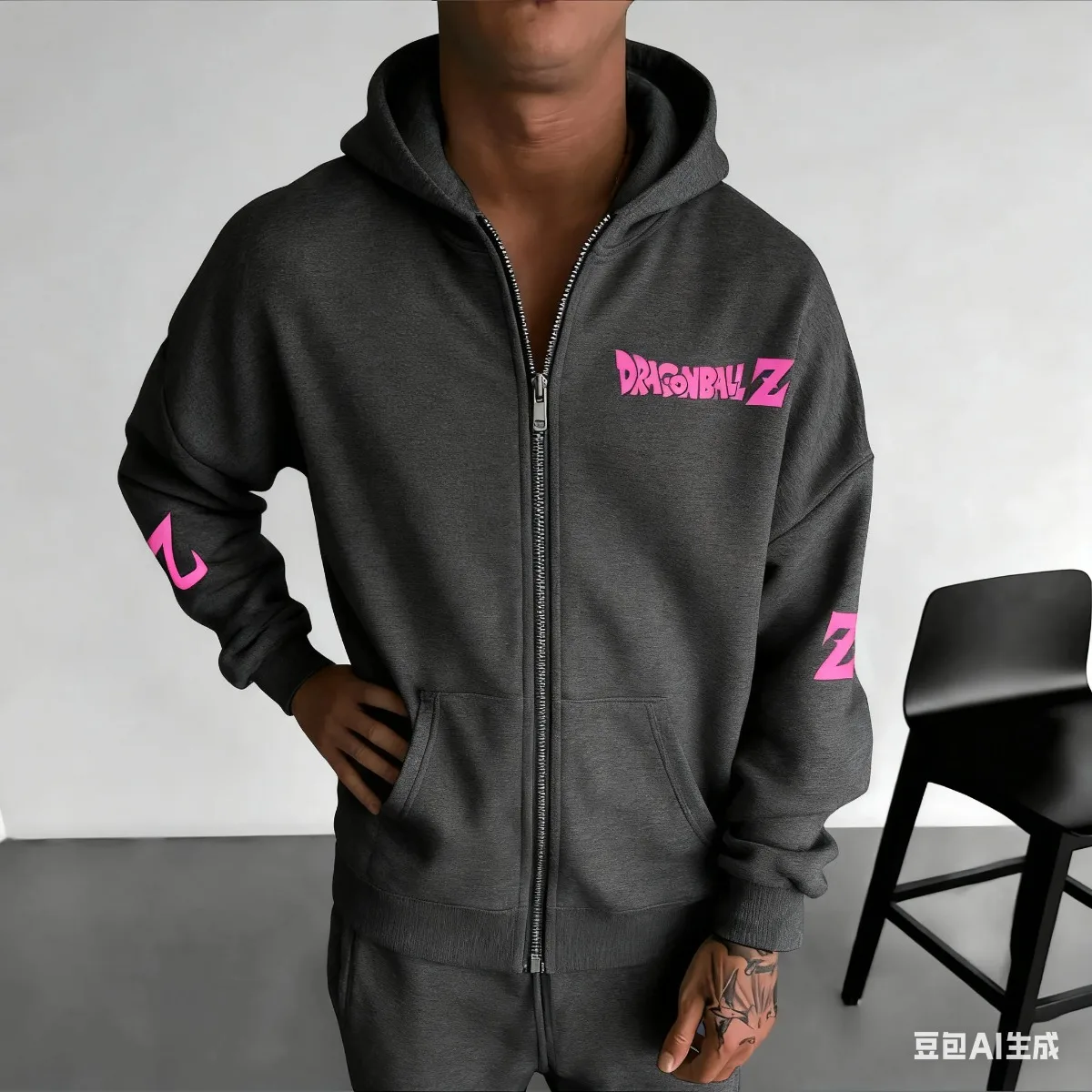Dragon Ball Majin Buu 2025, heißer neuer rosa Bösewicht, Anime-Hoodie, Herren, schwarz, Baumwolle, lässig, Herbst, Winter, Streetwear, Mode, Cosplay