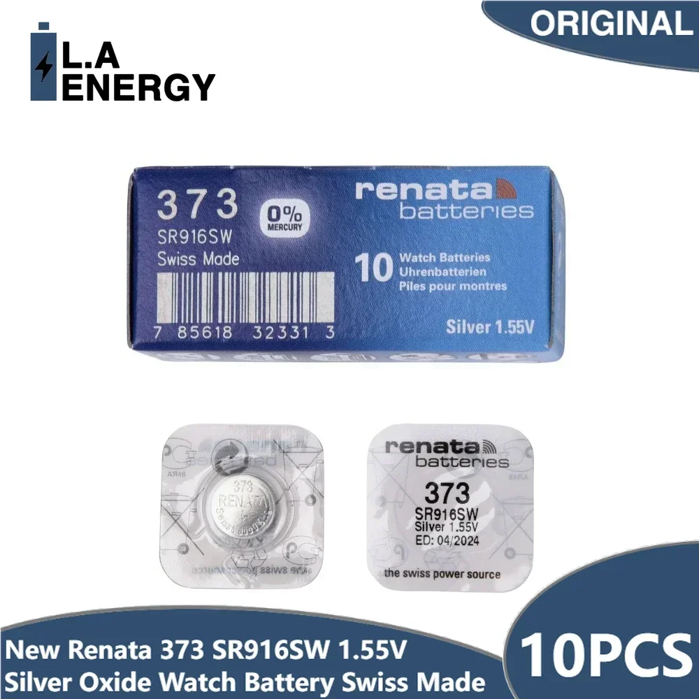 10PCS New Renata 373 SR916SW 916 LR916 SR68 1.55V Silver Oxide Watch Battery for Toy Remote Swiss Made Button Coin Cell