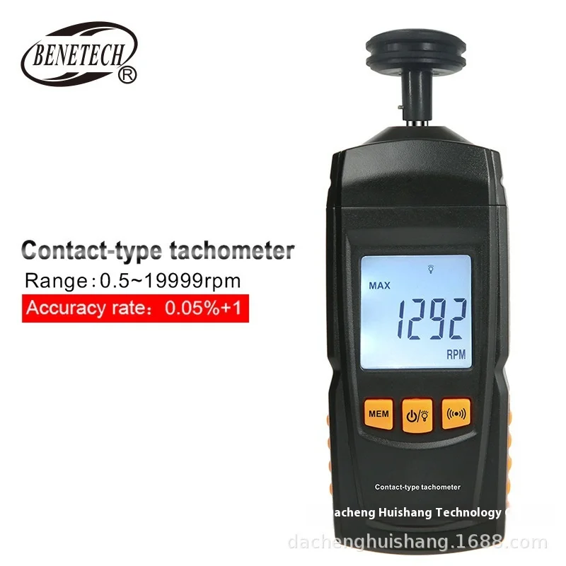 GM8906 Contact-Type Digital Tachometer Automotive Industry Motor Speed Measurement ABS Material 0~50000 Operating