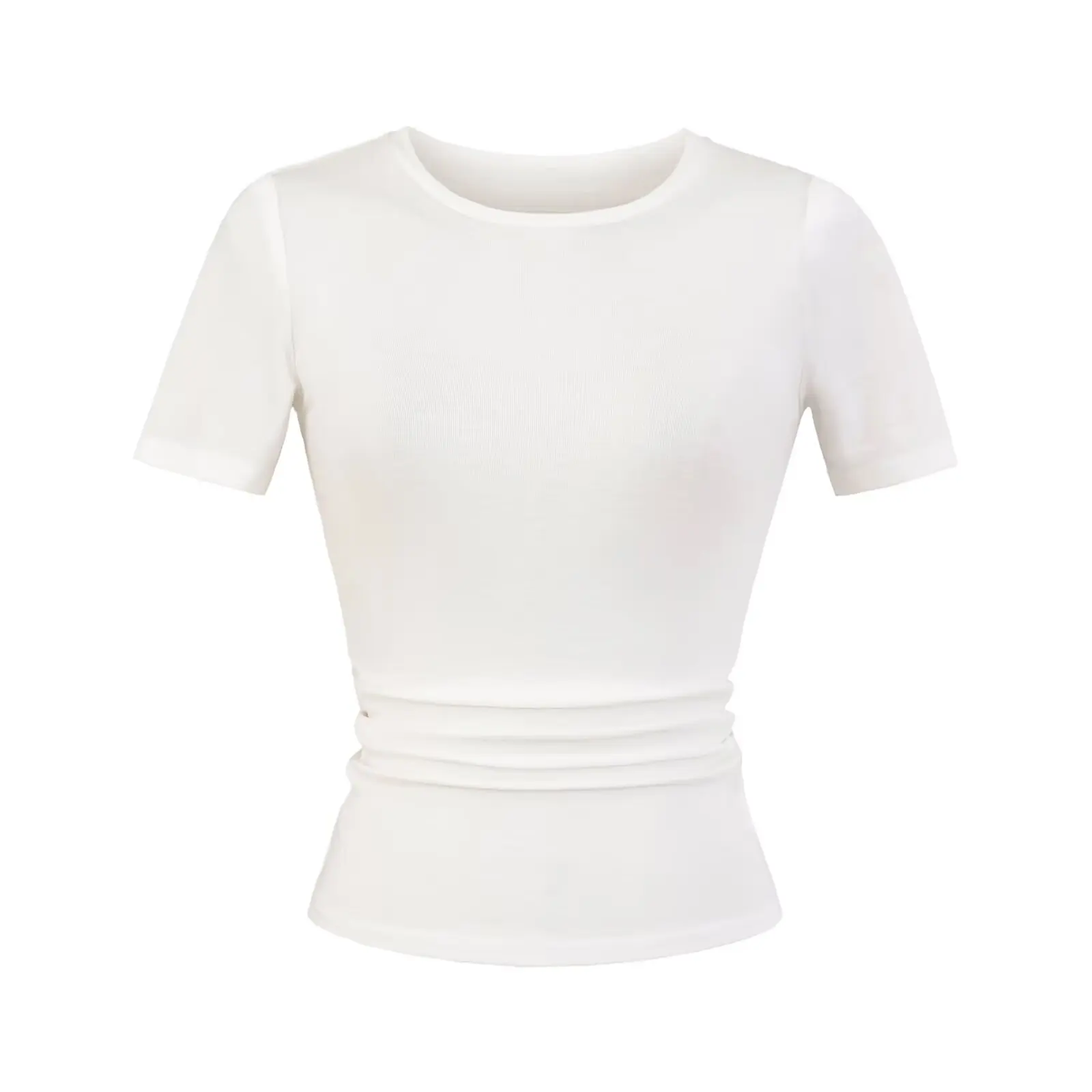 Slim Fit ort Sve round Ne T-irt Women Summer Thin Pure Desire Sle Lyocell Material Street Sle  Color Top