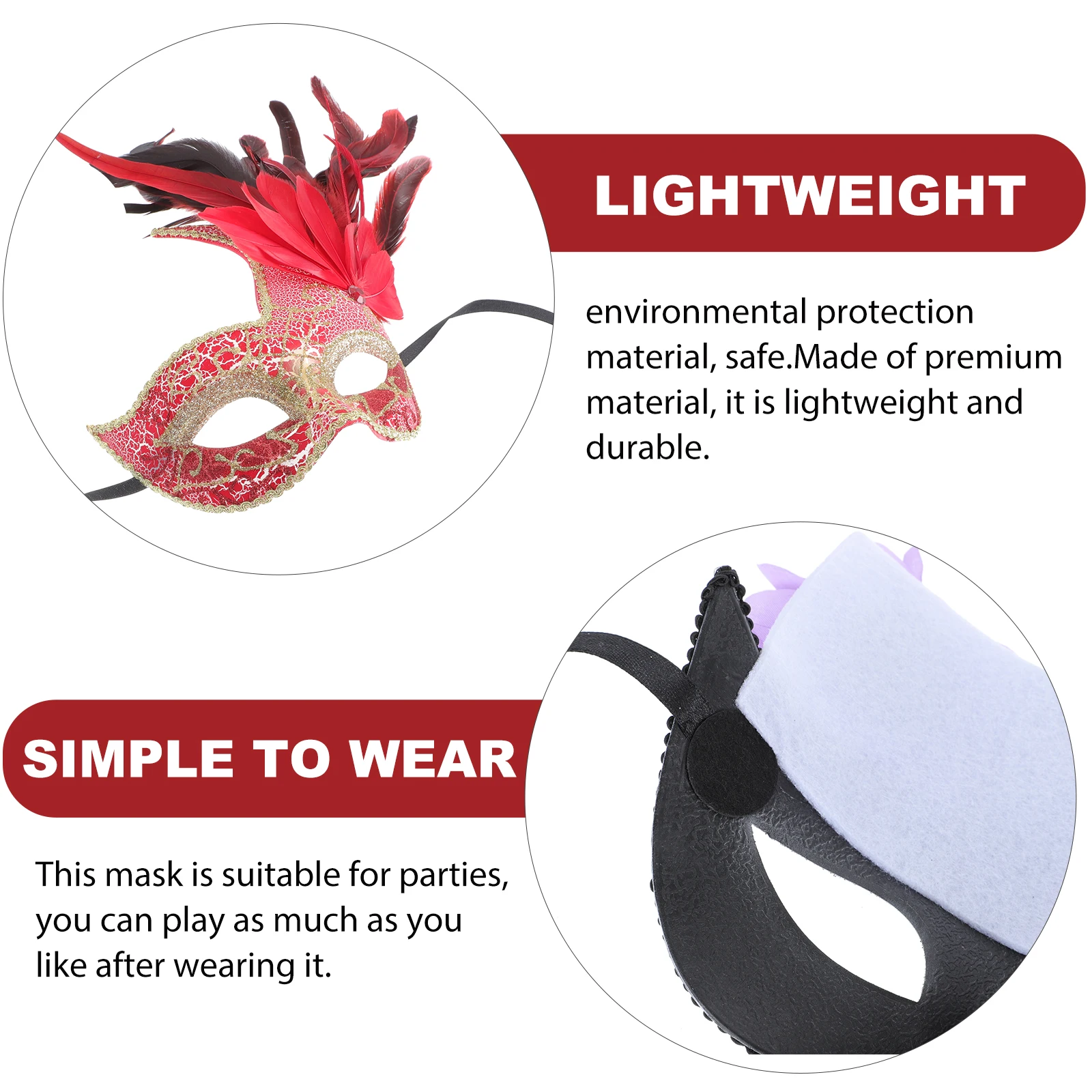 

1pc Masquerade Decorative Halloween Carnival Costume Party Mask Ornament Photo Props Durable Comfortable Wearable