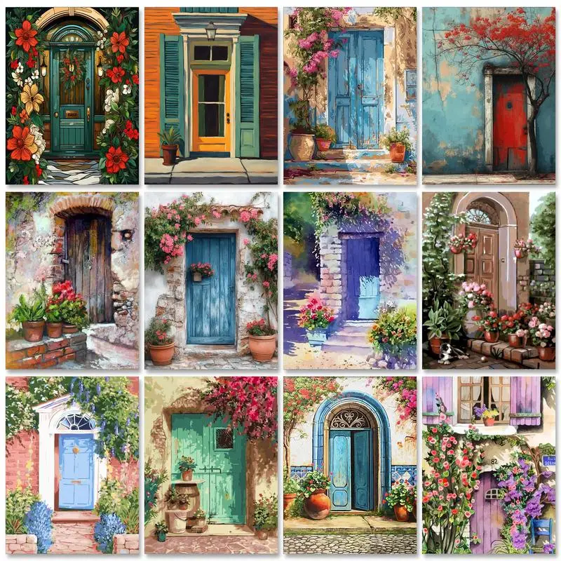 

GATYZTORY Painting By Numbers Hand Drawn Landscape Adult Oil Kit DIY Acrylic Paint Canva Artwork Art Unique Gift Home Decorate