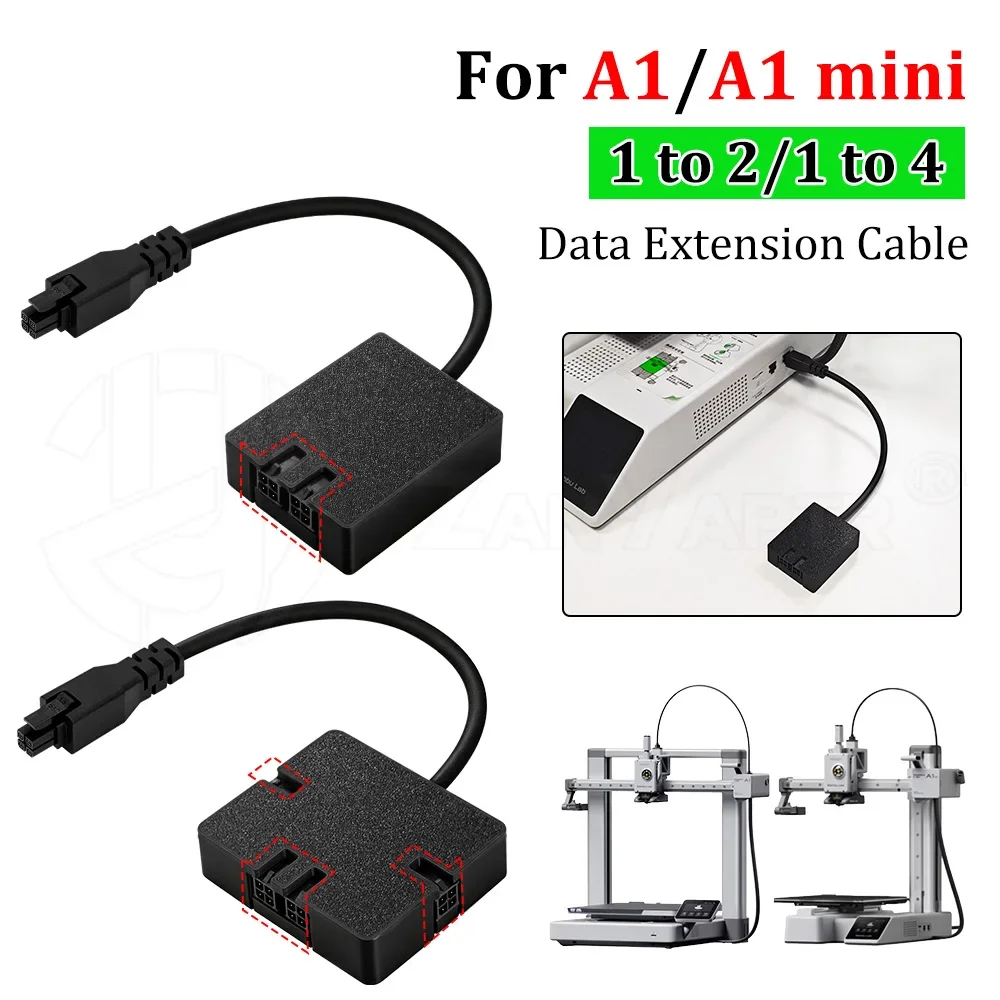 Verbesserter 4-Pin 4-zu-1 AMS-Erweiterungsanschlussadapter, Mehrkanal-Filament-Splitter, passend für Bambu Lab A1 A1mini 3D-Druckerteile – Detail 1