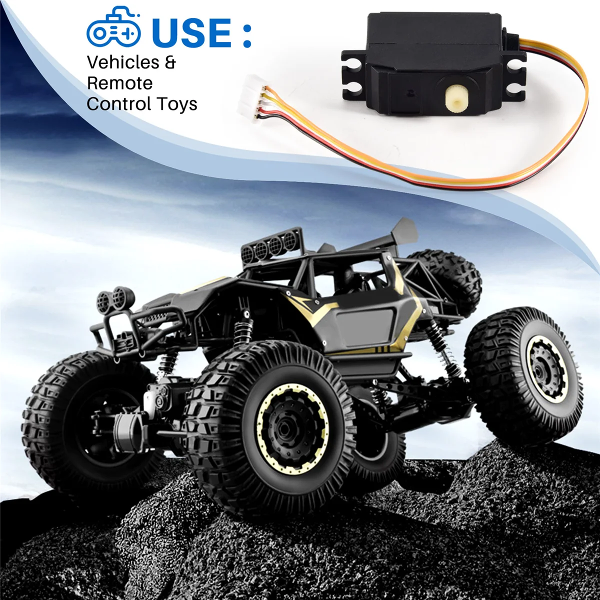 BOFF- Servo de cinco fios para WLtoys 12428 12427 12423 12628 1/12 RC Car Upgrade Parts Acessórios