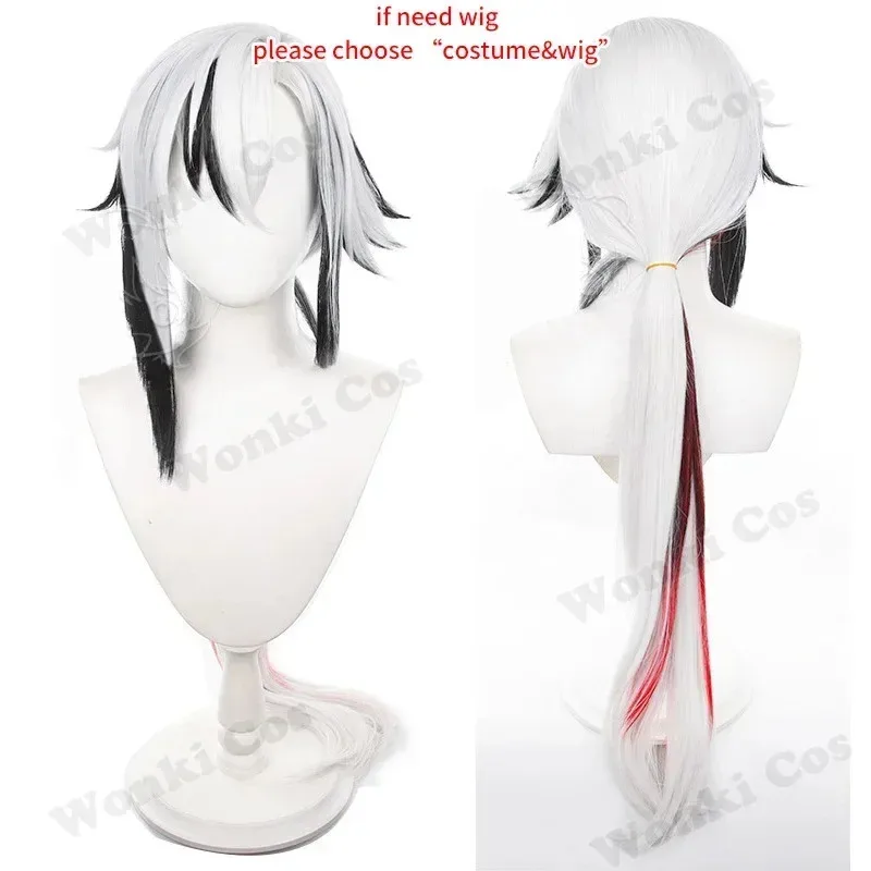 Костюм для косплея, парик, игра Impact Fontaine Fatui The Knave Arlecchino, обувь для косплея, ботинки, женская одежда