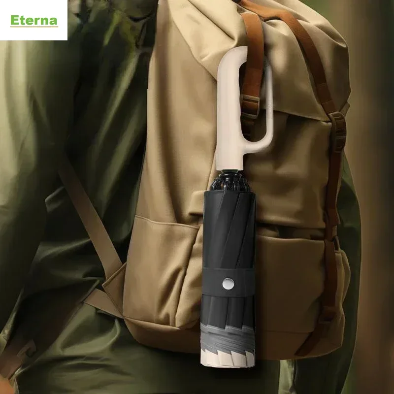 Fully Automatic Reverse Folding Umbrella Windproof Reflective Stripe UV Protection Safety for Men Women