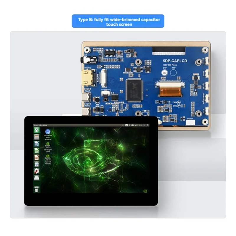 

GROCE-5Inch Capacitive Touch Screen HD IPS 1024X600 -Compatible Interface For Rpi/Jetson Series Motherboard/PC Screen