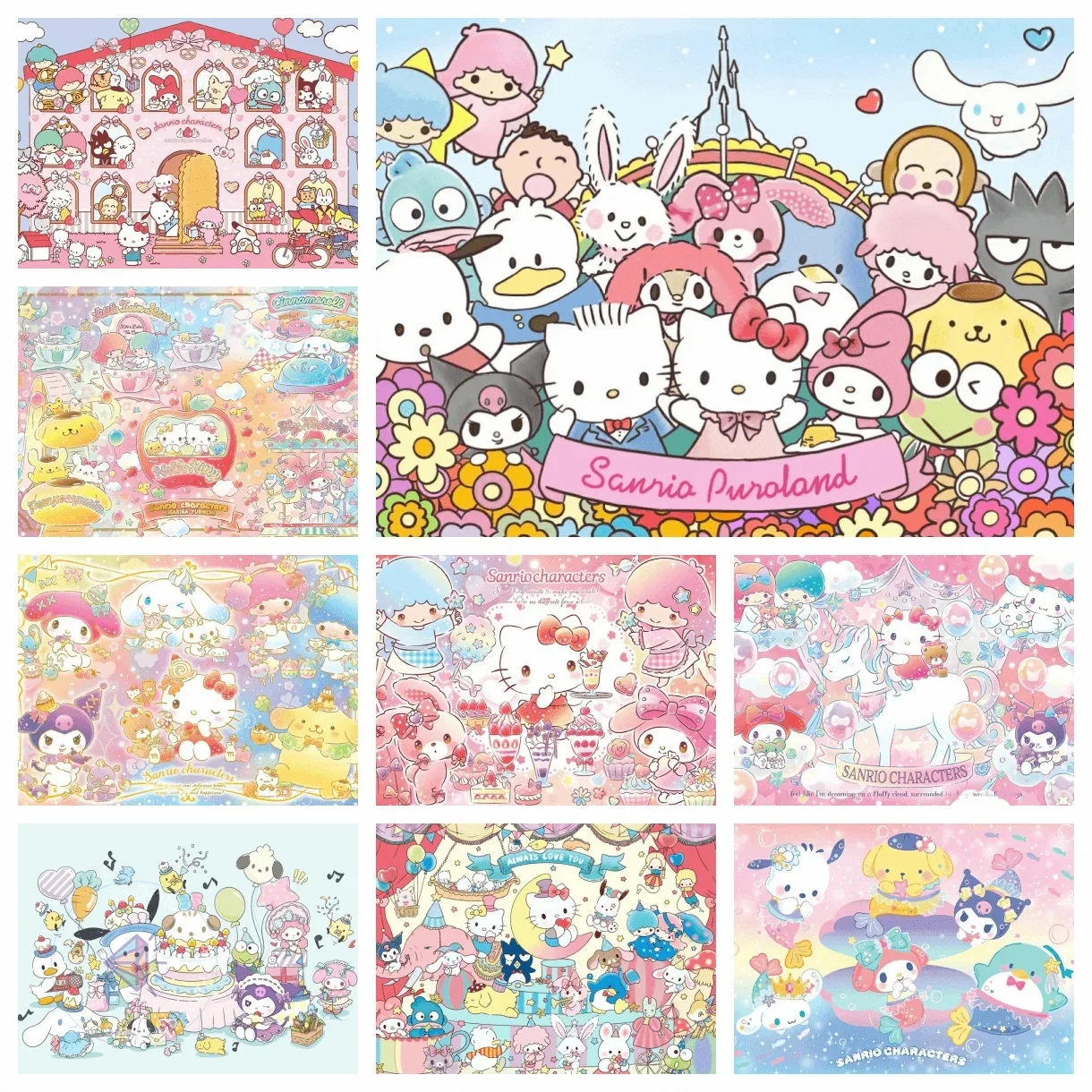 Sanrio Famiglia Foto Pittura Diamante Ricamo Colore Pittura A Olio Mosaico A Mano Arte Fai Da Te 5D Decorazione Della Casa Per Bambini Regalo