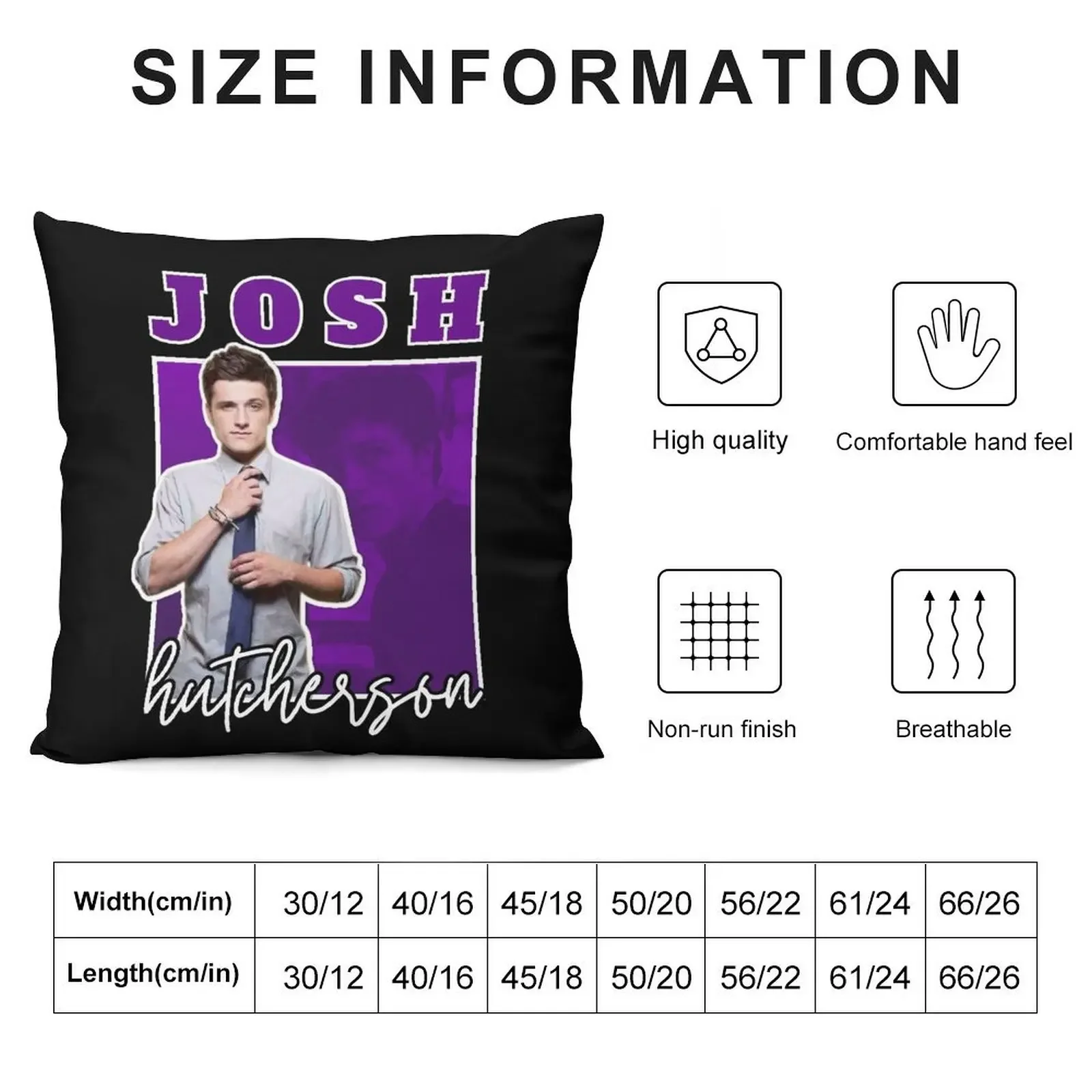 Josh Hutcherson (Black Version) Throw Pillow pillow cover christmas Sitting Cushion pillow