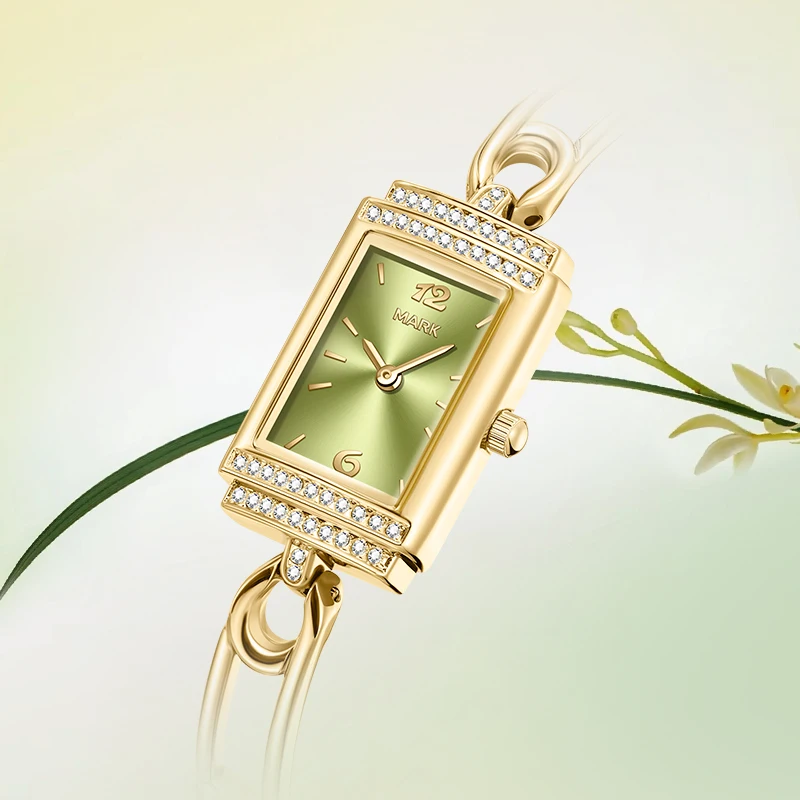 

Женские роскошные часы MARK FAIRWHALE FW-3880 с металлическим корпусом и ремешком, инкрустированные цирконием, водонепроницаемые, стильные кварцевые часы