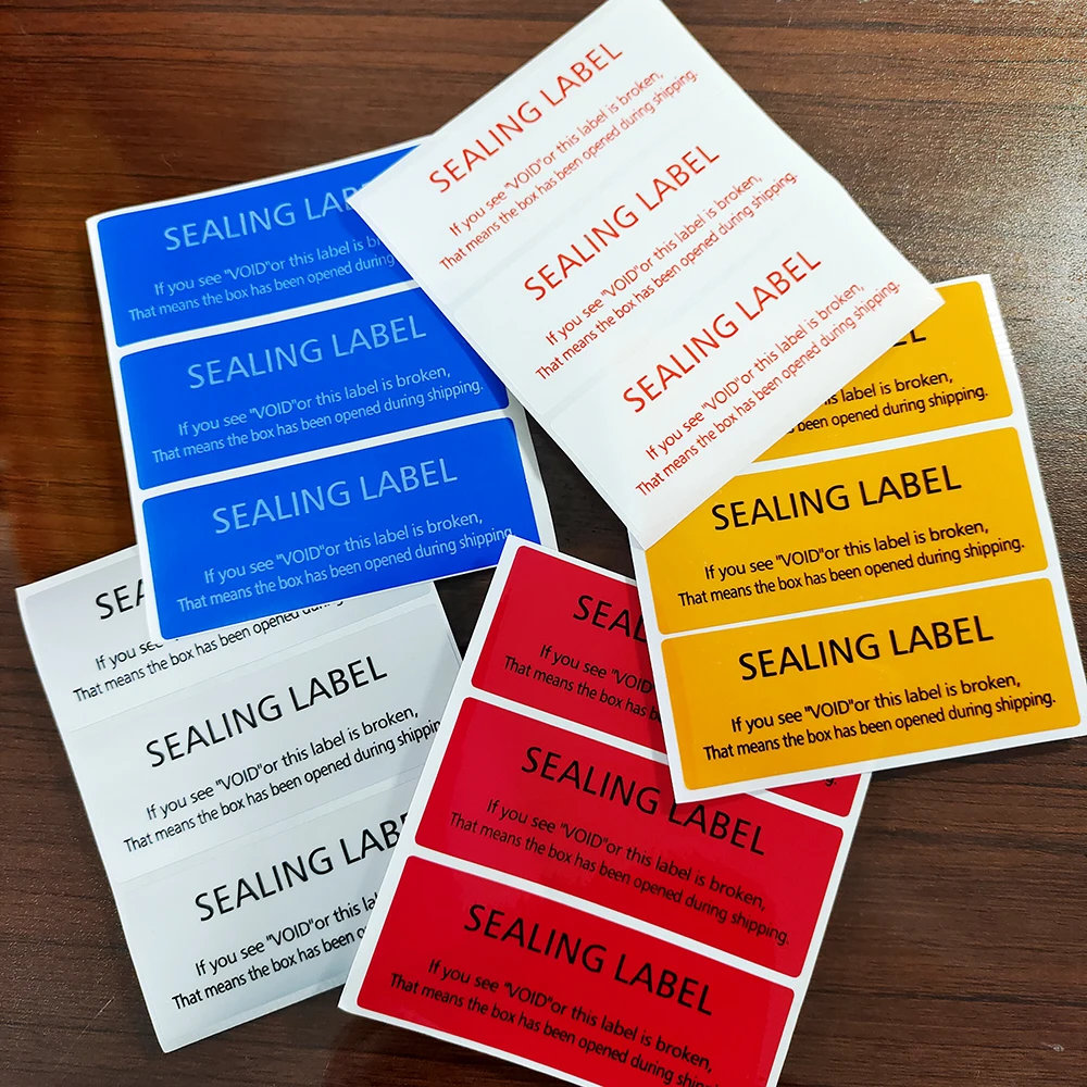 100PCS 80x30mm SEALING LABEL Sticker for Boxes Security OPEN VOID Left If Tampered Removal Proof Water Resistant Vinyl Tag