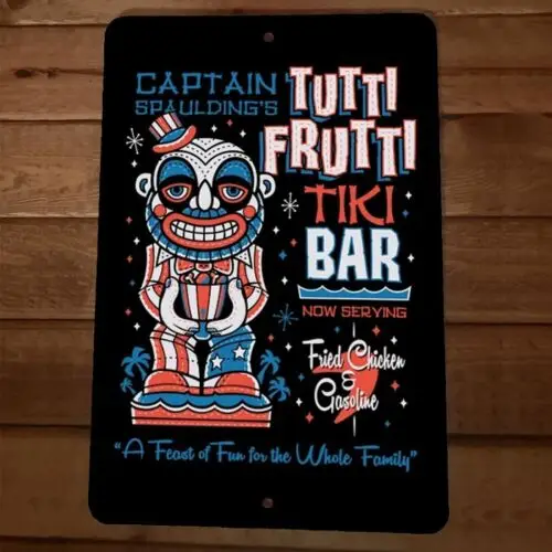 1 pcs,Captain Spauldings Tutti Frutti Tiki Bar 8x12 Metal Wall Bar Sign