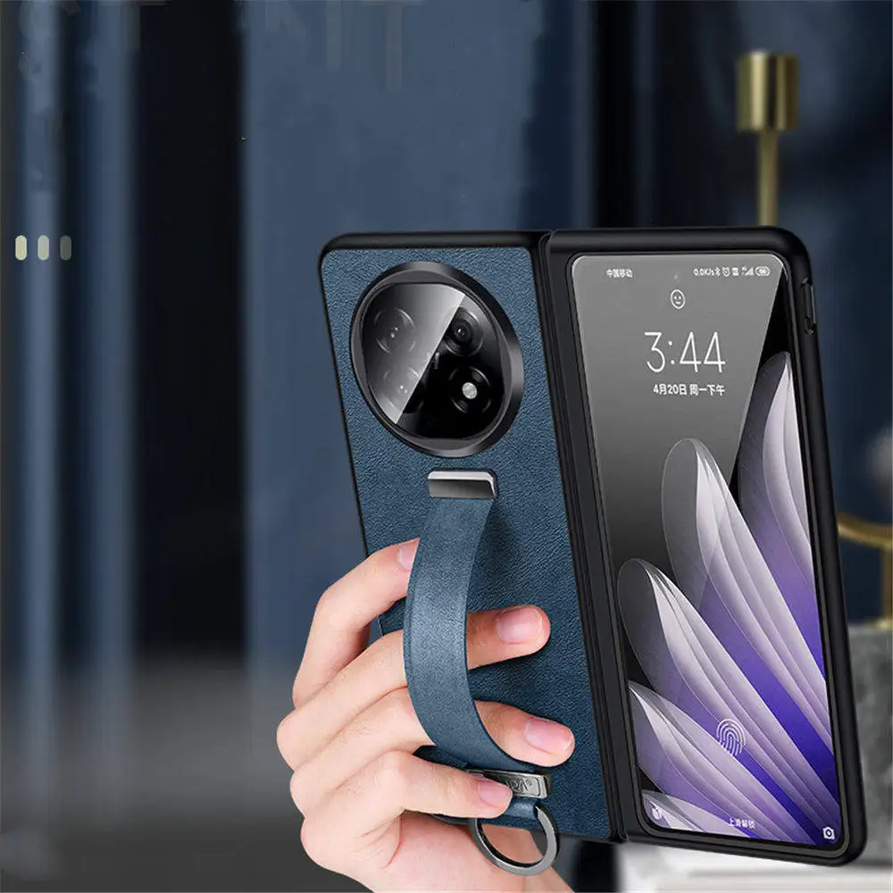 

SULADA Slim Leather Case For OPPO Find N5 Wristband Ring Holder Business Cover