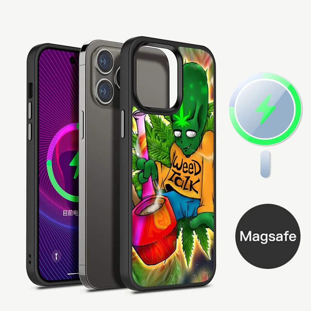 

Trippy Tie Dye Peace Alien Phone Case Magnetic Case For iPhone 14 13 12 11 15 Pro Max Plus Mini For Magsafe Wireless Charge Cove