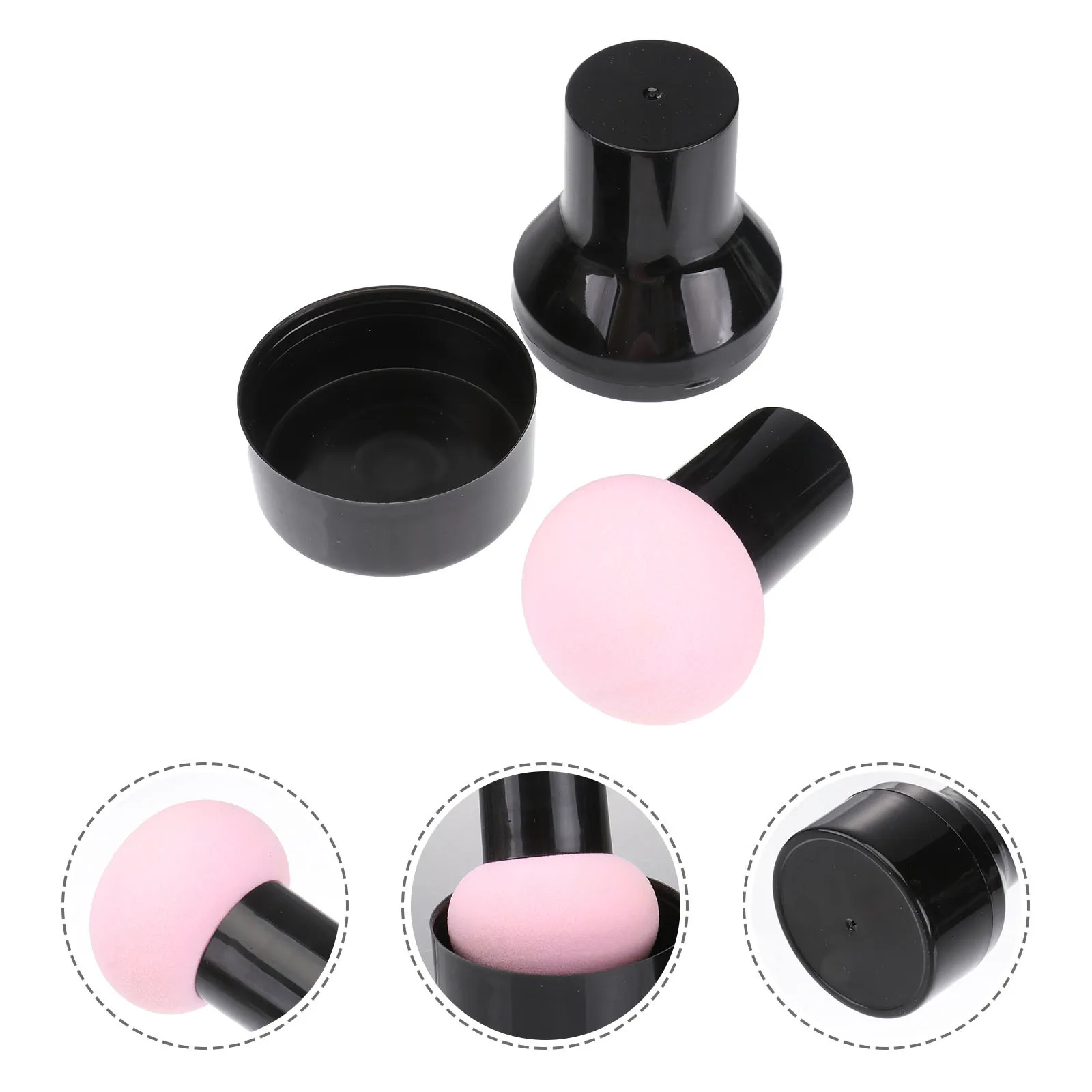 

3 pcs Mushroom Puff Silicone Makeup Applicator For Foundation Liquid Cream Blush Highlighter Wet Dry Use Seal Shape Sponge Tool