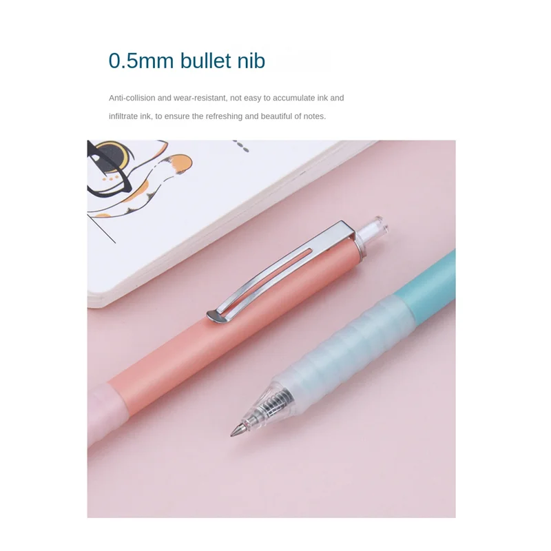 Шариковые ручки 6 шт. ручка-0,5 мм черные шариковые ручки с мягкой ручкой, серебряный зажим и черные чернила для письма