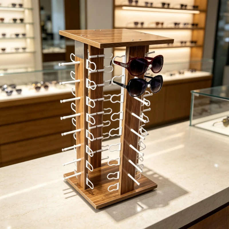 Rotatable Sunglasses Display Rack Desktop Eyeglass Organizer Holder 40/50/60 Pairs Capacity Counter Eyewear Exhibition Stand