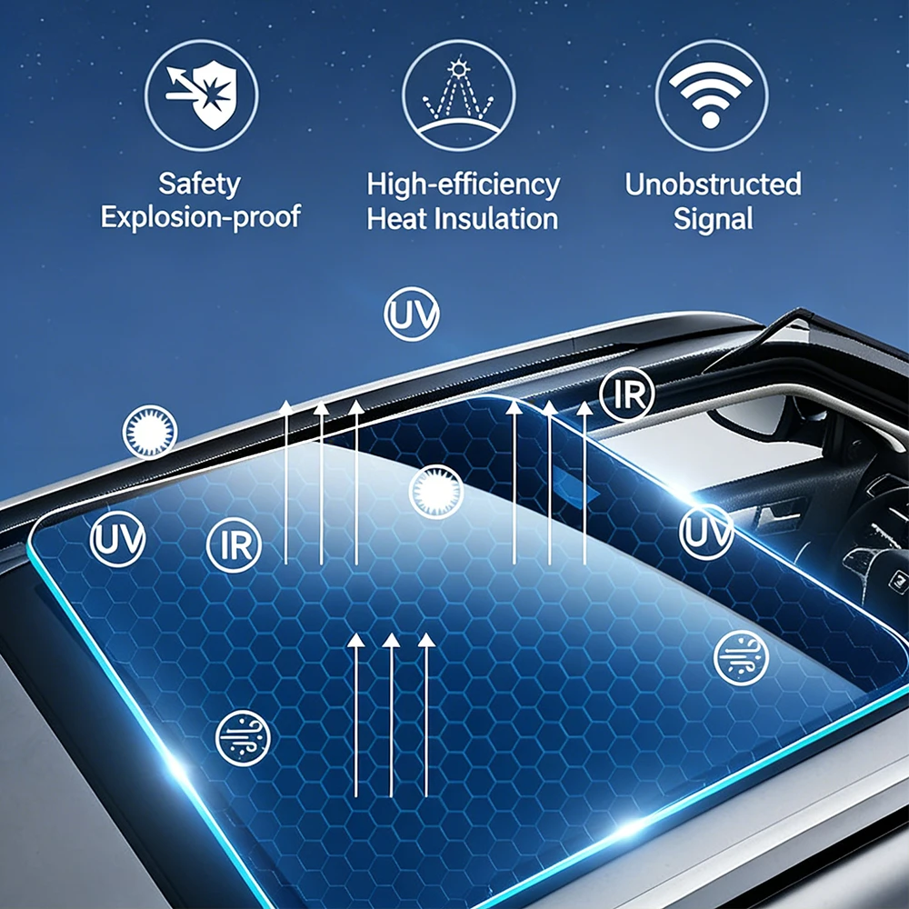 

Universal TPH Car Sunroof Ice Film Heat Insulation UV Protection Sticker Panoramic Roof Window Tint Sunshade Summer Cooling Film