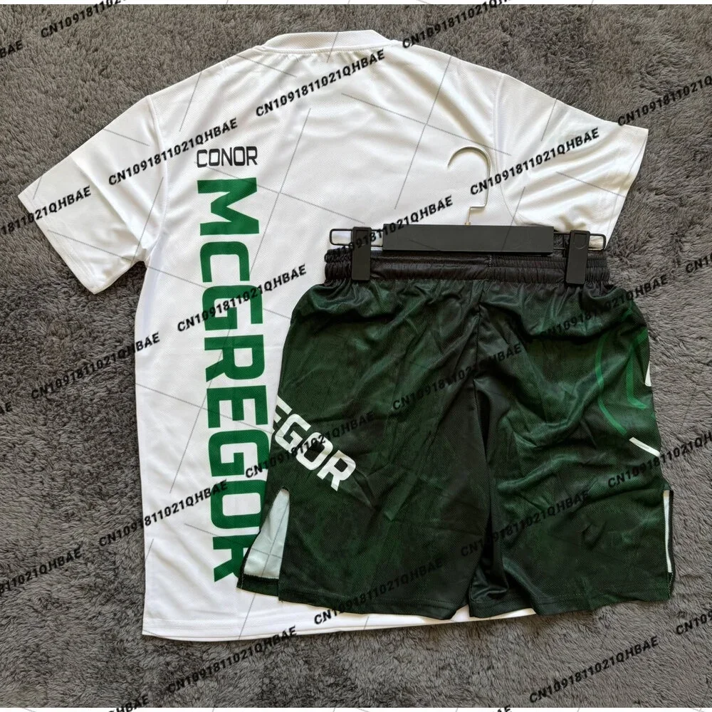 2026 Summer Top Boxer MMA Octagonal Cage Conor McGregor Tshirt Shorts Set Men Sports Training Running Speed drying Fighting Set