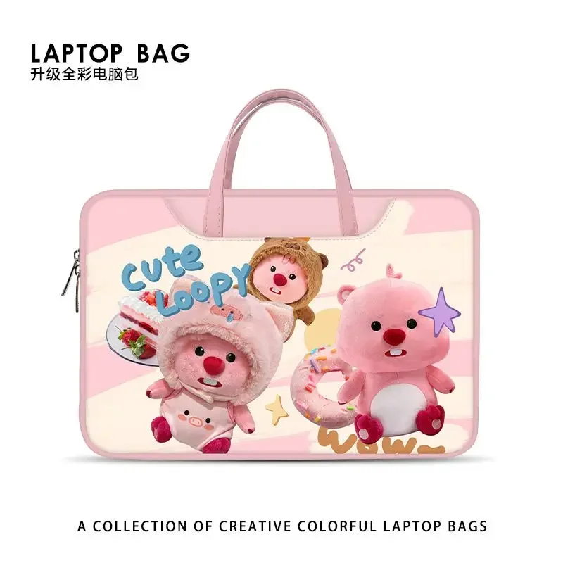 

New Disney animation peripheral Stitch laptop bag cute loopy tablet storage bag pu cartoon handbag 13.3 14 15.6 16 inch gift