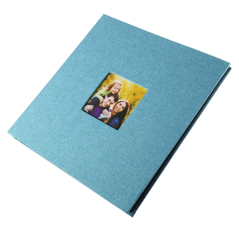 

XB-Photo Album Self Adhesive Scrapbook For Wedding/Family/Lovers Linen Cover DIY Gift For Valentines Day Mothers