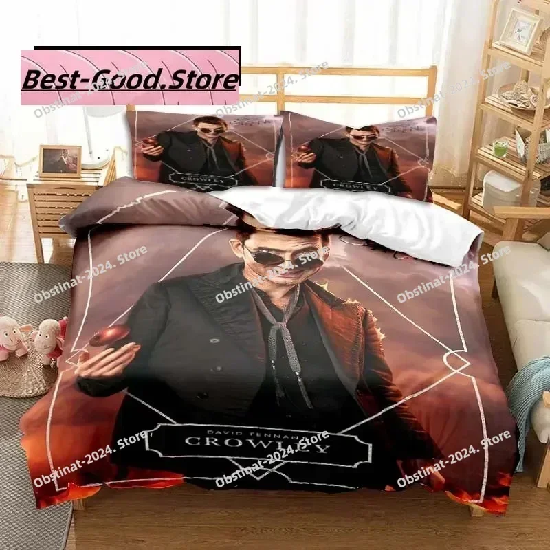 3D Good Omens Movie Angels Bedding Set Printed Bed Set With Pillowcase Bed Duvet Cover Soft Single Double Queen Super King Size