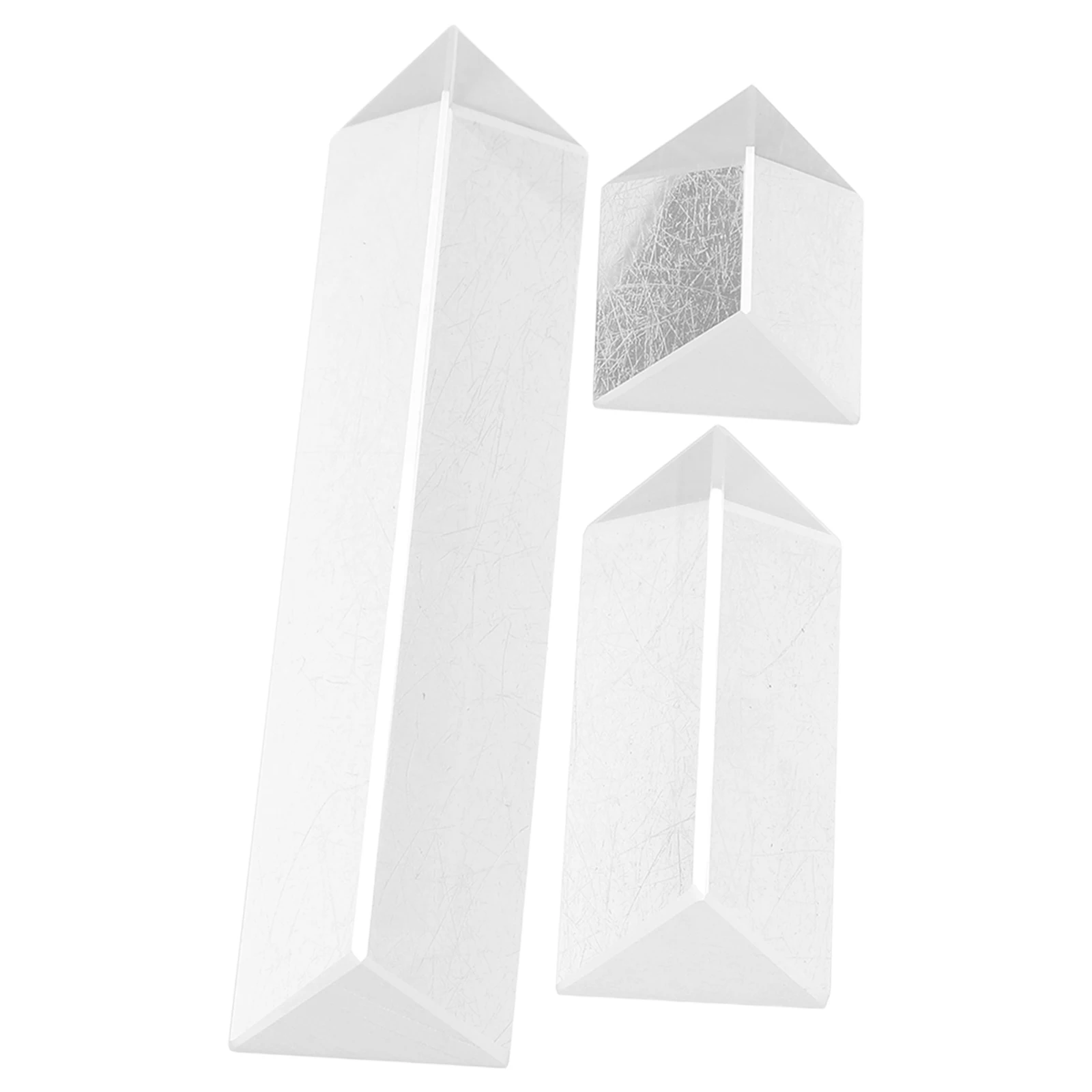 

3 Pcs Optical Teaching Prism Light Refraction Kit Suite Transparent Crystal Cube