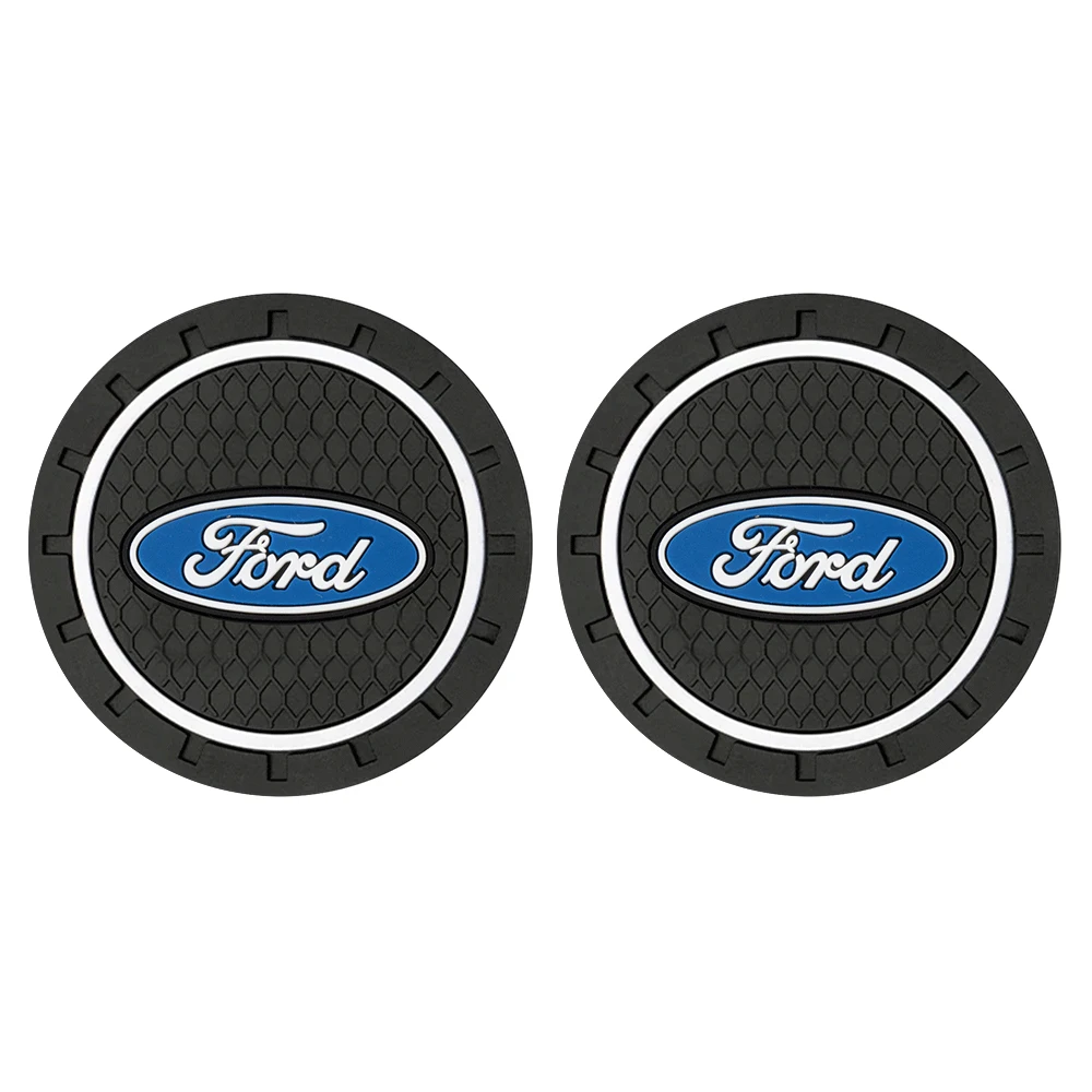 2pcs Car Non Slip Coaster Silicone Water Cup Mat Auto Interior Decor Accessories For Ford Focus Mk2 Mk3 Party Ranger Mk4 Mustang