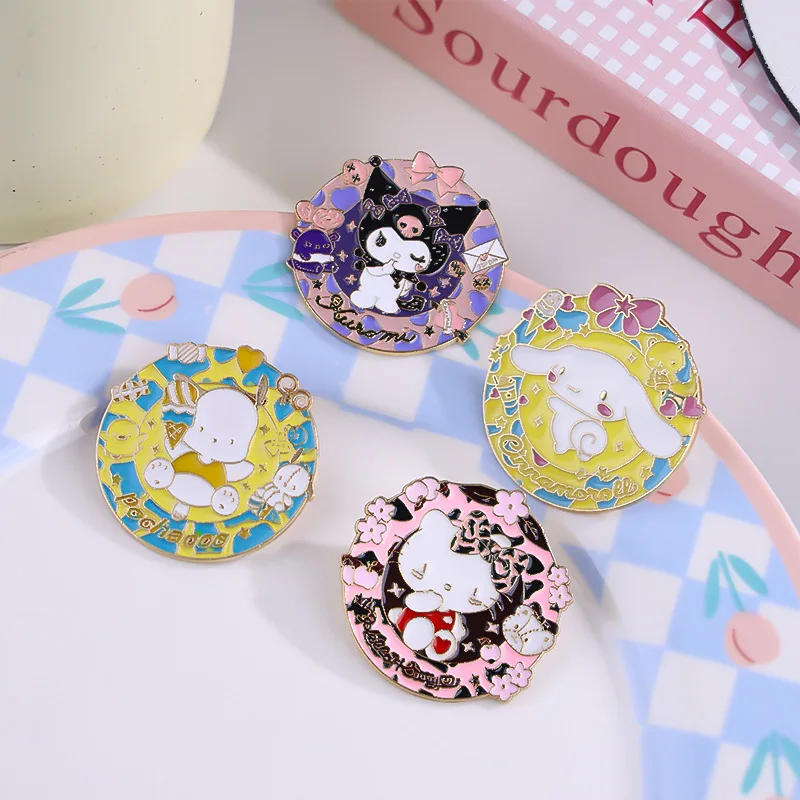 Miniso サンリオブローチ漫画かわいいクロミ Yugui 犬パチャ犬金属バッジ男性と女性の服バッグアクセサリー