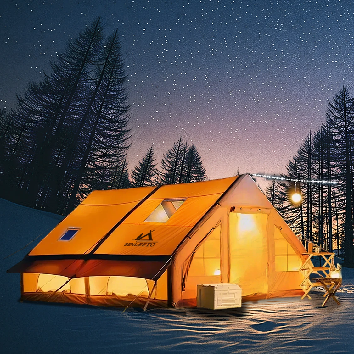 

Надувная автоматическая палатка для кемпинга на открытом воздухе, 12 кв.м., для всей семьи