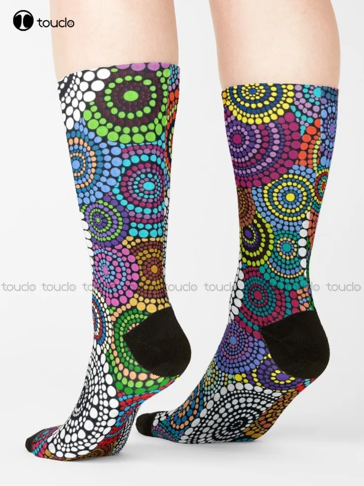 

One Mob Aboriginal Awake Dreaming Socks Cat Socks Women Personalized Custom 360° Digital Print Gift Harajuku Colorful Retro