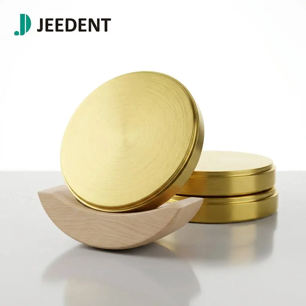 98mm Gold Color Metal Block GR5 TC4 Lab CAD CAM Milling Restoration Framework Components Blank Materials