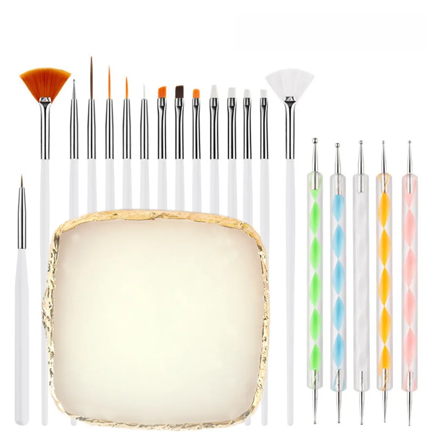 Nail tool kit includes nail art brush rhinestone brush Manicure polishing strip Gel Brushes for Home nail salon