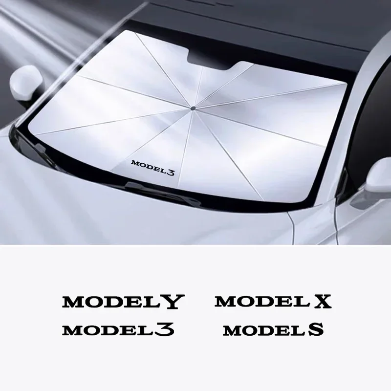 

For Tesla model 3 model S model X model Y Car windshield Sunshade Umbrella Protector Parasol Foldable Car Sun Shield Accessories