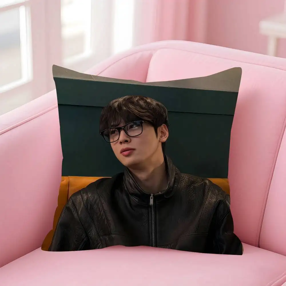 Singer Cha ido EunWoo Doppelseitig bedruckter Kissenbezug aus kurzem Plüsch. Geeignet für Wohnzimmer, Schlafzimmer, Sofas, Dekokissenbezüge – Detail 12