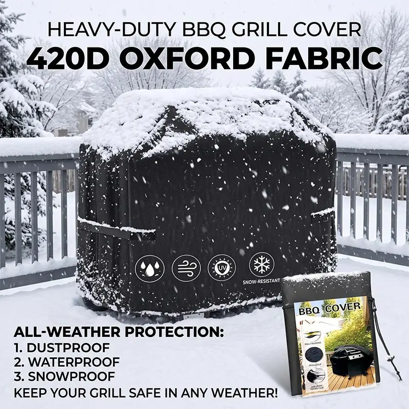 Waterproof 420D Oxford Gas Grill BBQ Cover 22-72 Inch,Waterproof Anti-UV Fade Resistant BBQ Cover,Hook-and-Loop Straps for Most