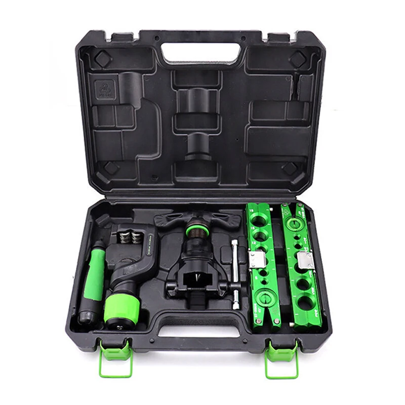Flaring Tool Kit for 1/4'' - 3/4'' and 6-19mm Single Flare Manual/Electric with Clutch Pipe Cutter Deburring Tool for Copper
