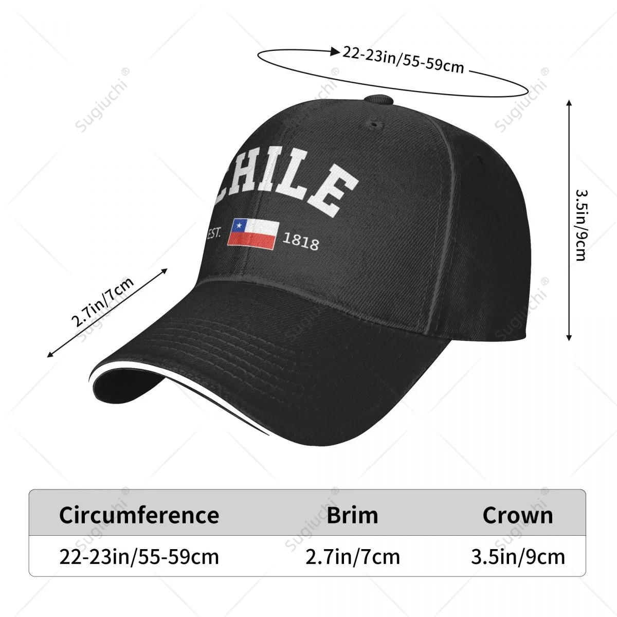 Baseball Cap Chile EST.1810 Independence Day Men Women Unisex Hip Hop Sandwich Caps Snapback Golf Hat Fishing