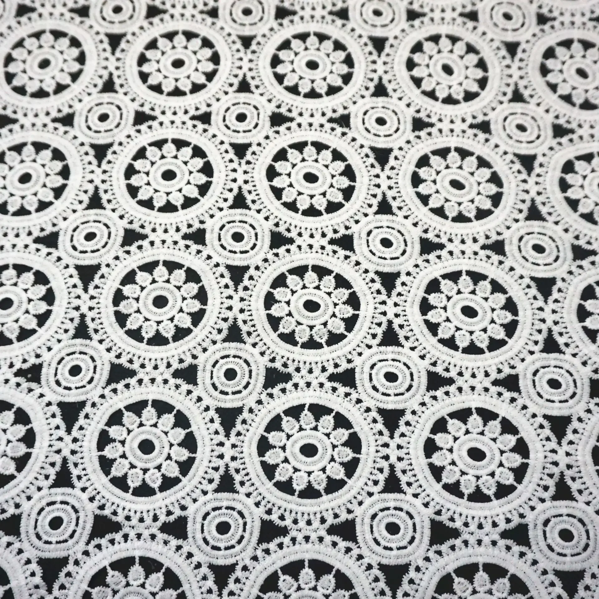 Water-soluble milk silk lace embroidered fabric, African noble fabric with full floral hollow embroidery for dresses garment