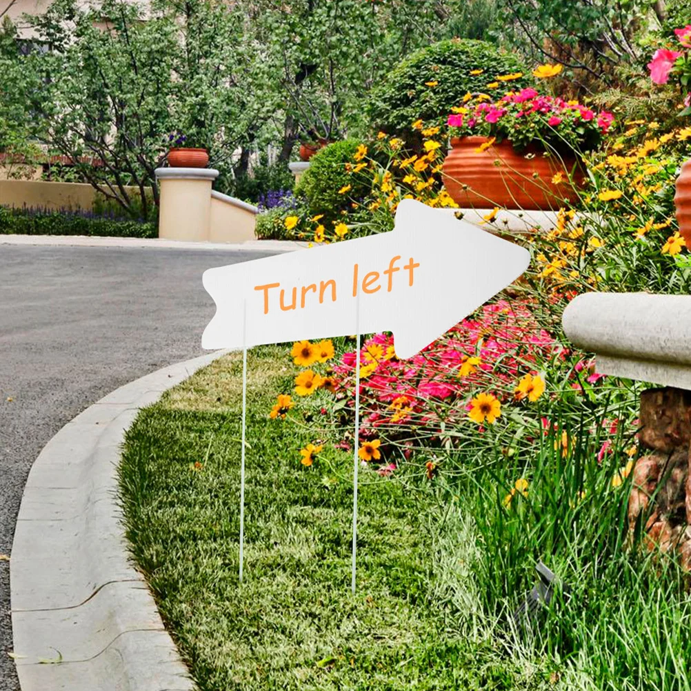 

10Pcs Blank Yard Sign Stake Arrow Shape DIY Plastic Lawn Sign for Garage Sale Wedding Party Business Corrugated Outdoor Decor