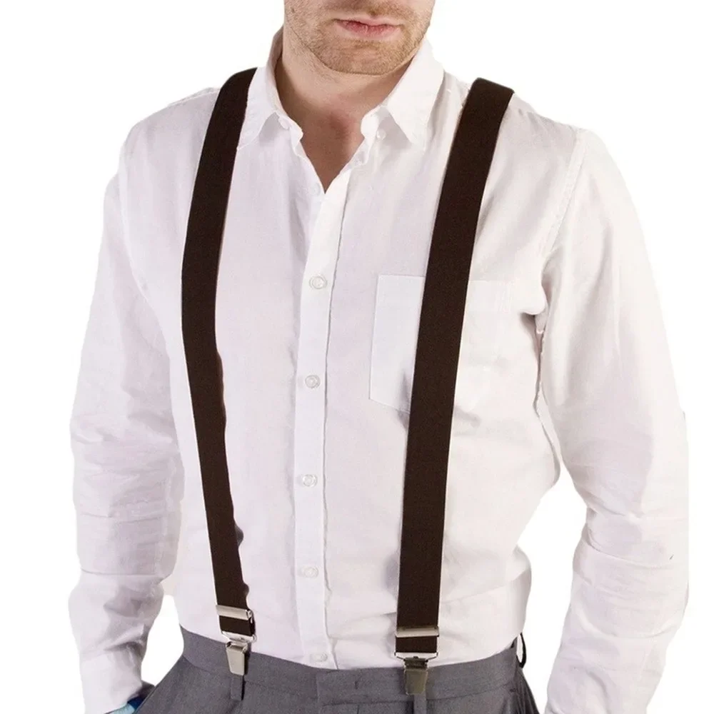 Fashion Women Men Unisex Clip on Braces Elastic Slim Suspender Y Back Suspenders Male Pants