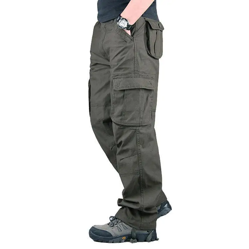 

Export Multi Pocket Men's Workwear Pants, Loose Pants, Plus Size Casual Straight Leg Pants