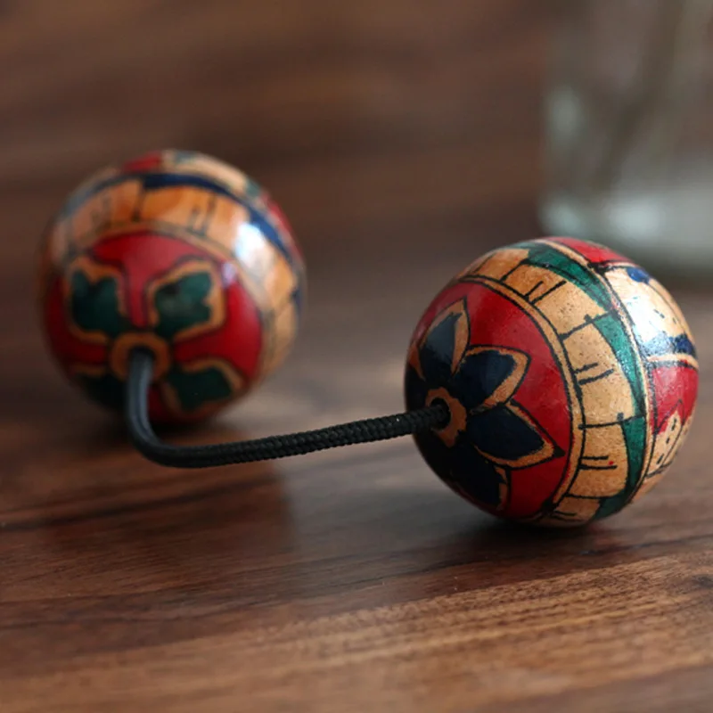 1 Pair of Shaker Asalato Hand-painted Rhythm Ball Maracas Single Hand Percussion Instrument